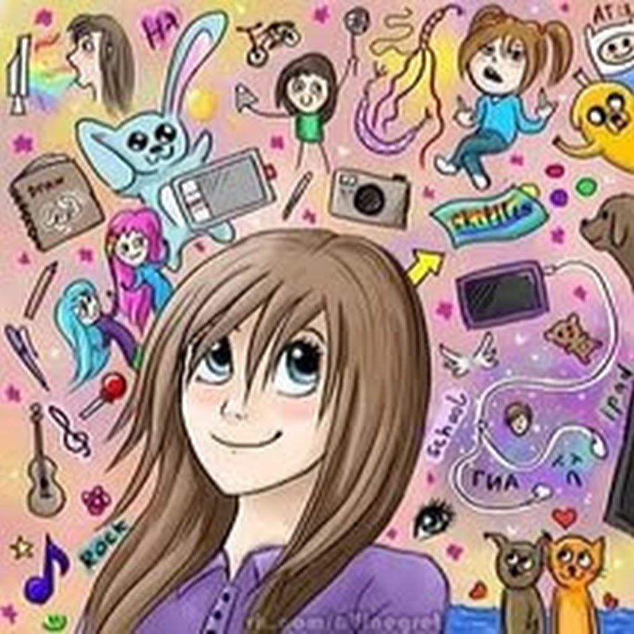 Девочка рисунок для ютуба Девочка рисунок для ютуба
