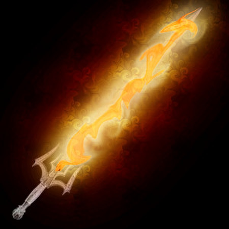 a fiery sword.