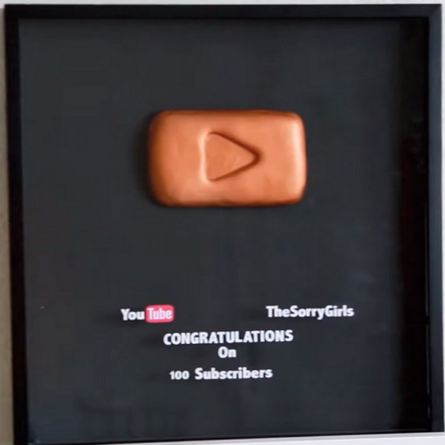 Placa Bronze de 100 Inscritos YouTube