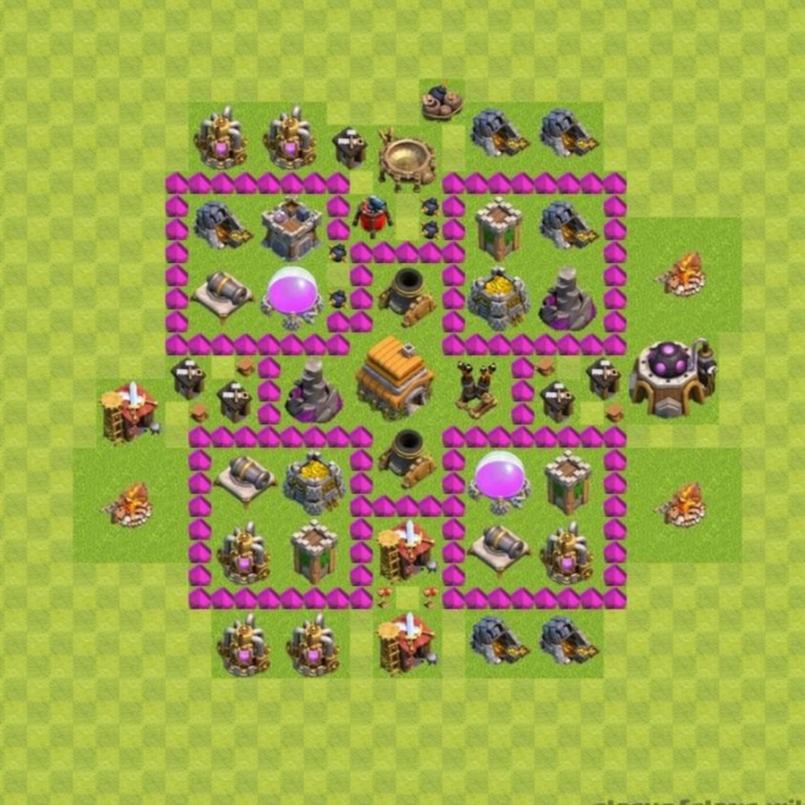 планировка clash of clans 6 тх