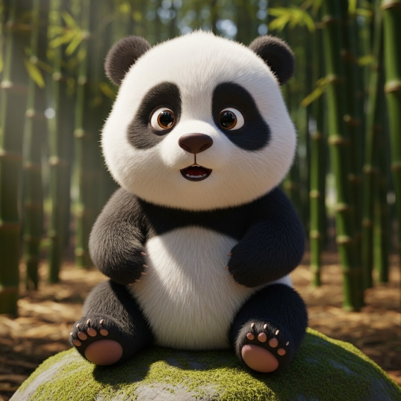 Chubby Panda Cartoon Logo