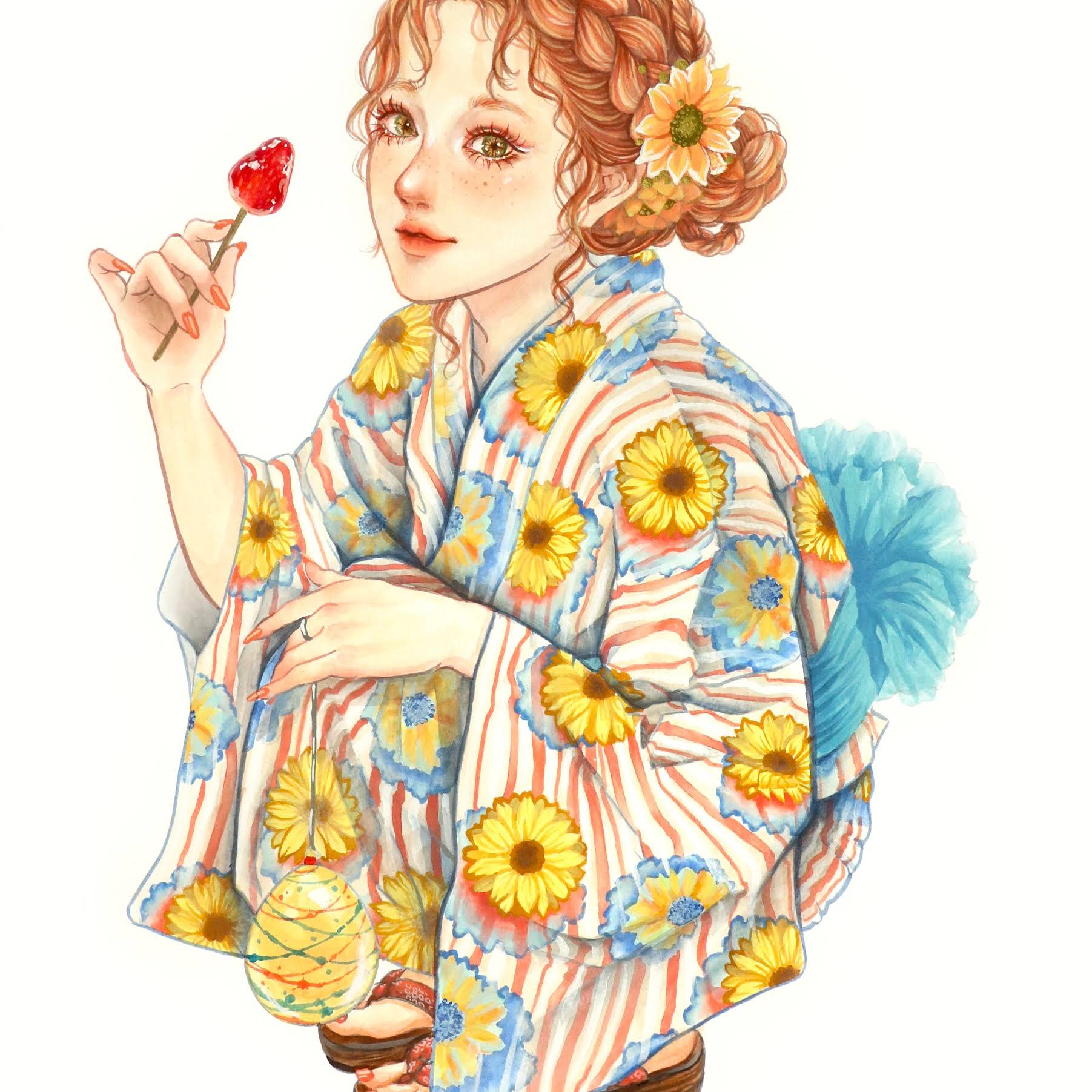 【原画4点セット】●Kaoruko Negishi● アクリル画　紐付き 原画4点セット】○Kaoruko Negishi○ アクリル画 紐付き