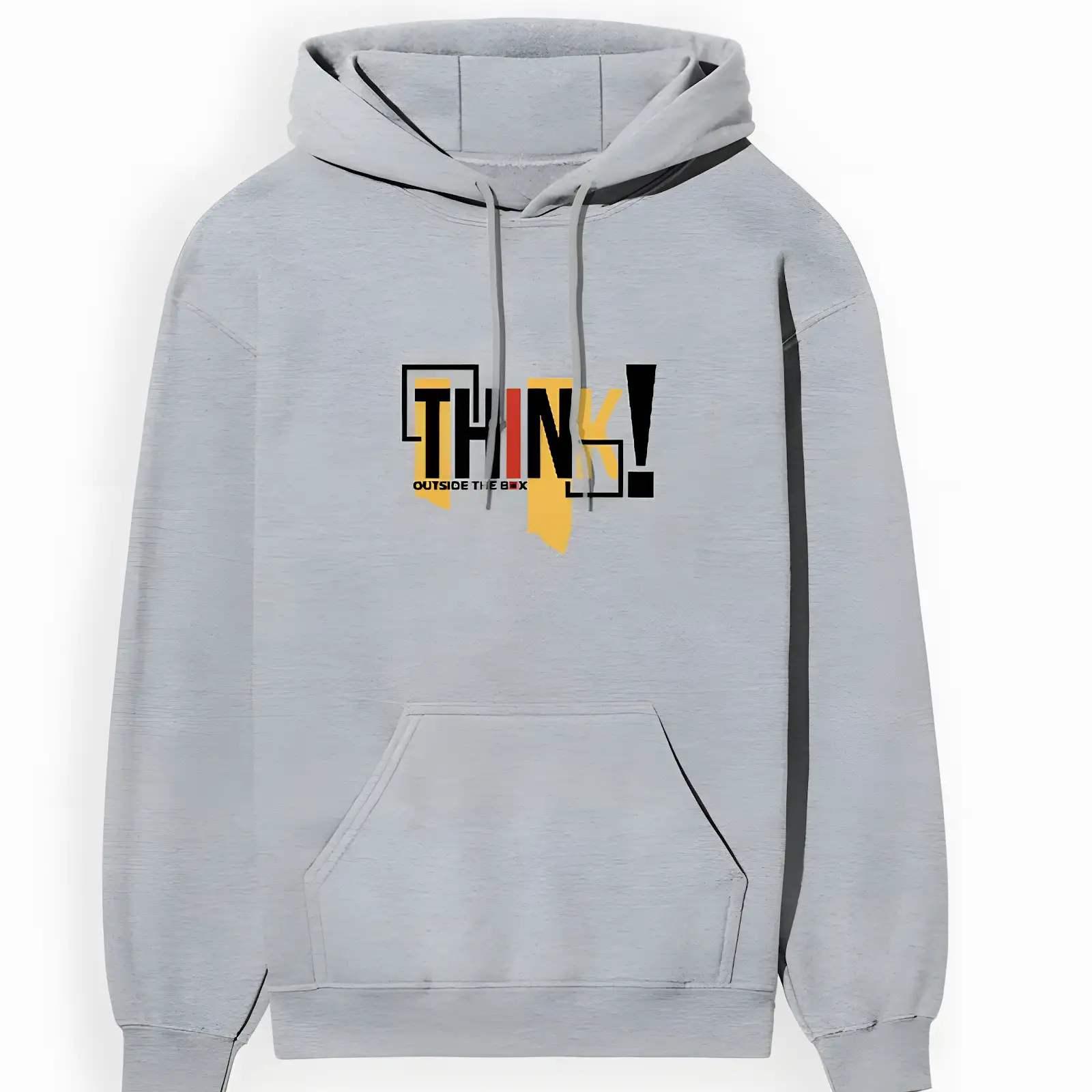 Think Outside The Box Hoodie | Unisex Premium 300 GSM Cotton Winter Hoodie - Grey Melange