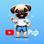 Cute dog pug logo
