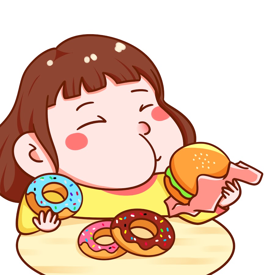 Девушка ест пончик