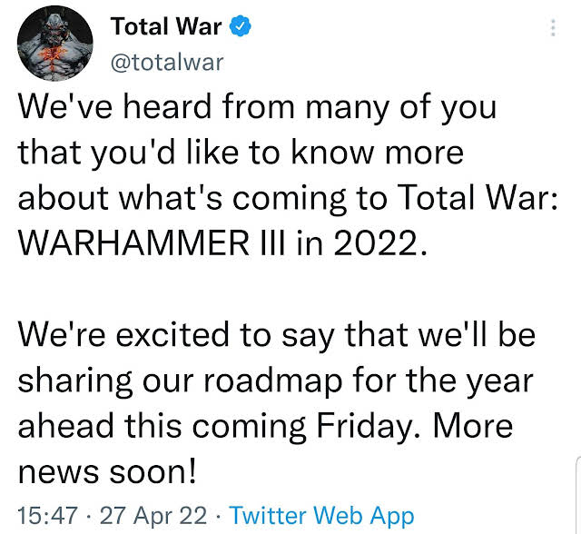 Total War: Warhammer III Shared 2022 Roadmap 