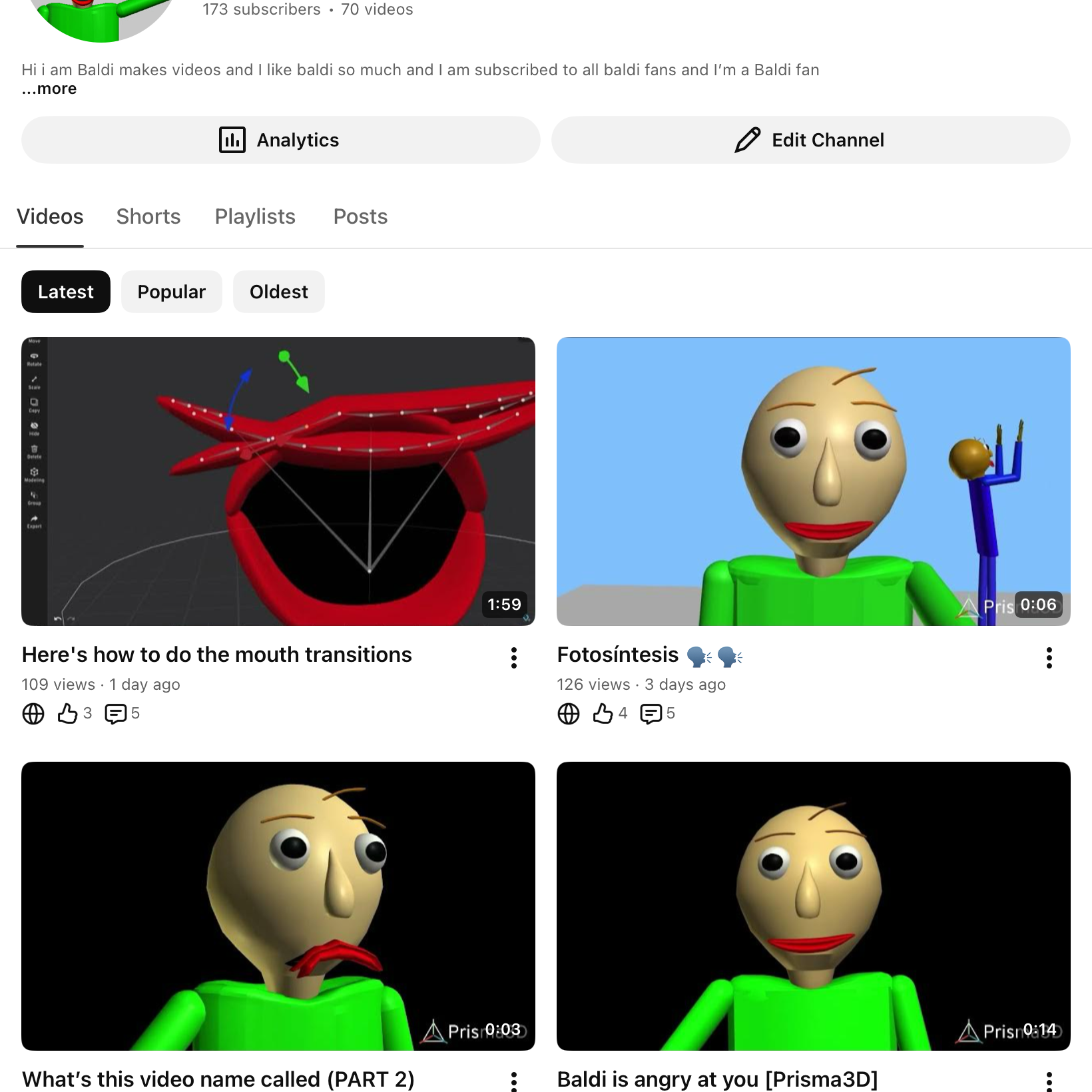 Post from Baldi Makes videos
