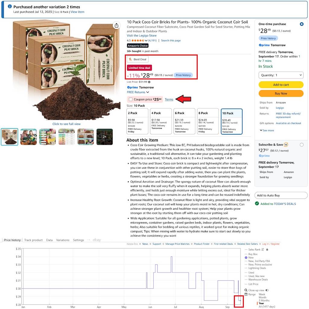 DEAL ALERT!* Phenomenal coir clearance! 10-Packs $25.64 w/coupon