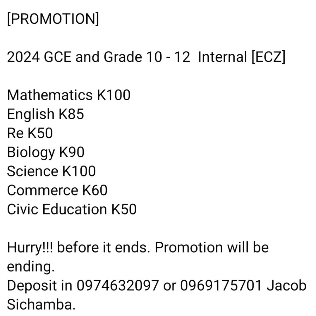 Post from Jacob Sichamba Online Math