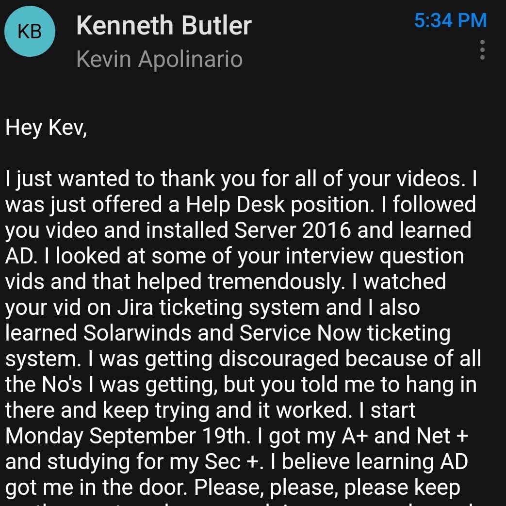 Post from Kevtech IT Support