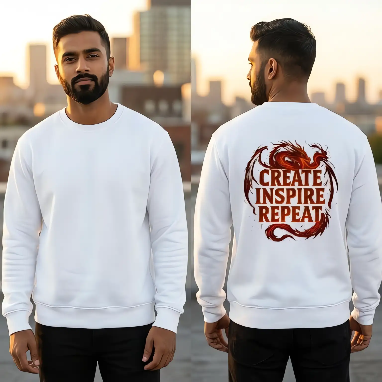 Create Inspire Repeat Dragon Sweatshirt