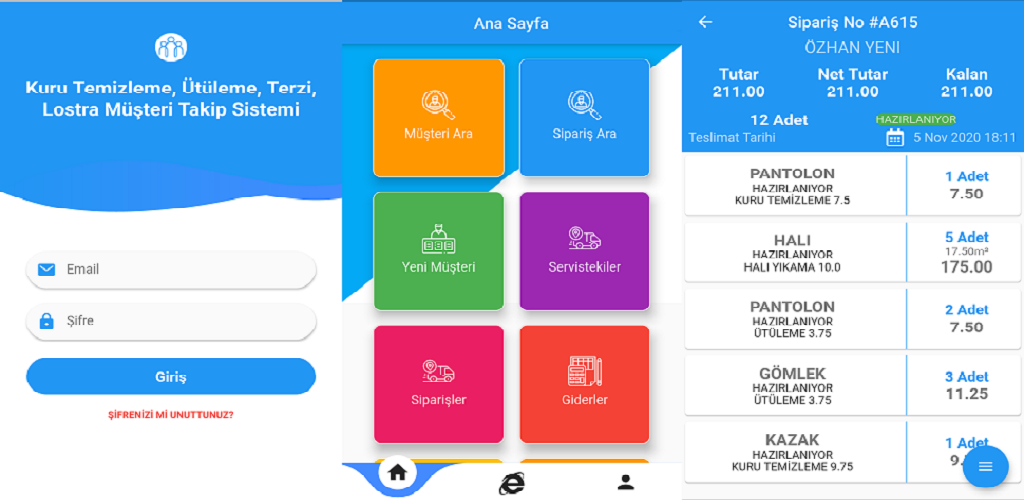aktif musteri kuru temizleme hali yikama programi apk