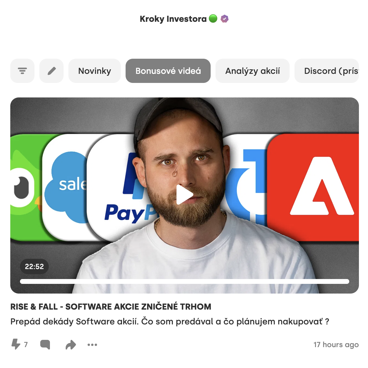 Post from Kroky Investora