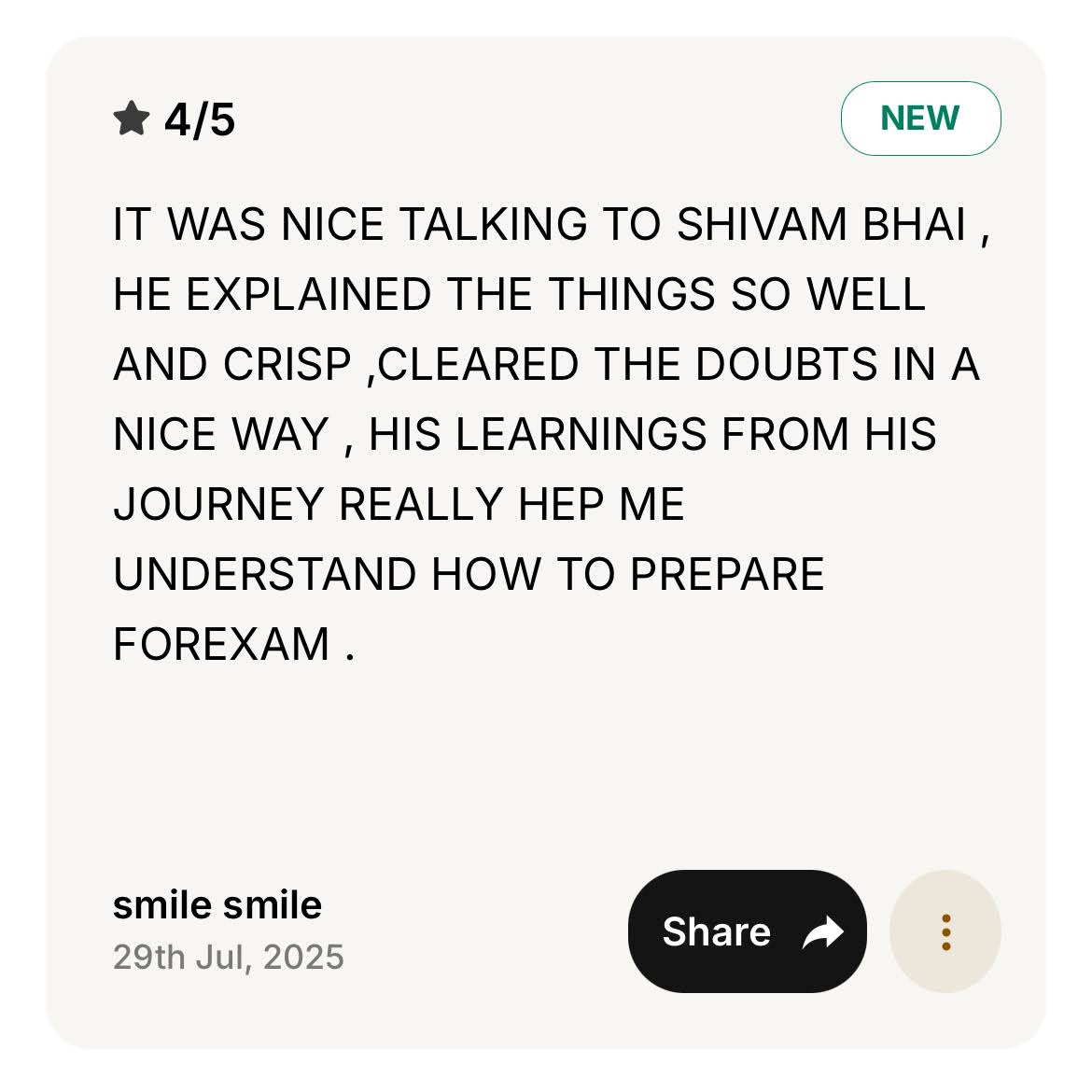 Post from Shivam Pilania - The Aspirant