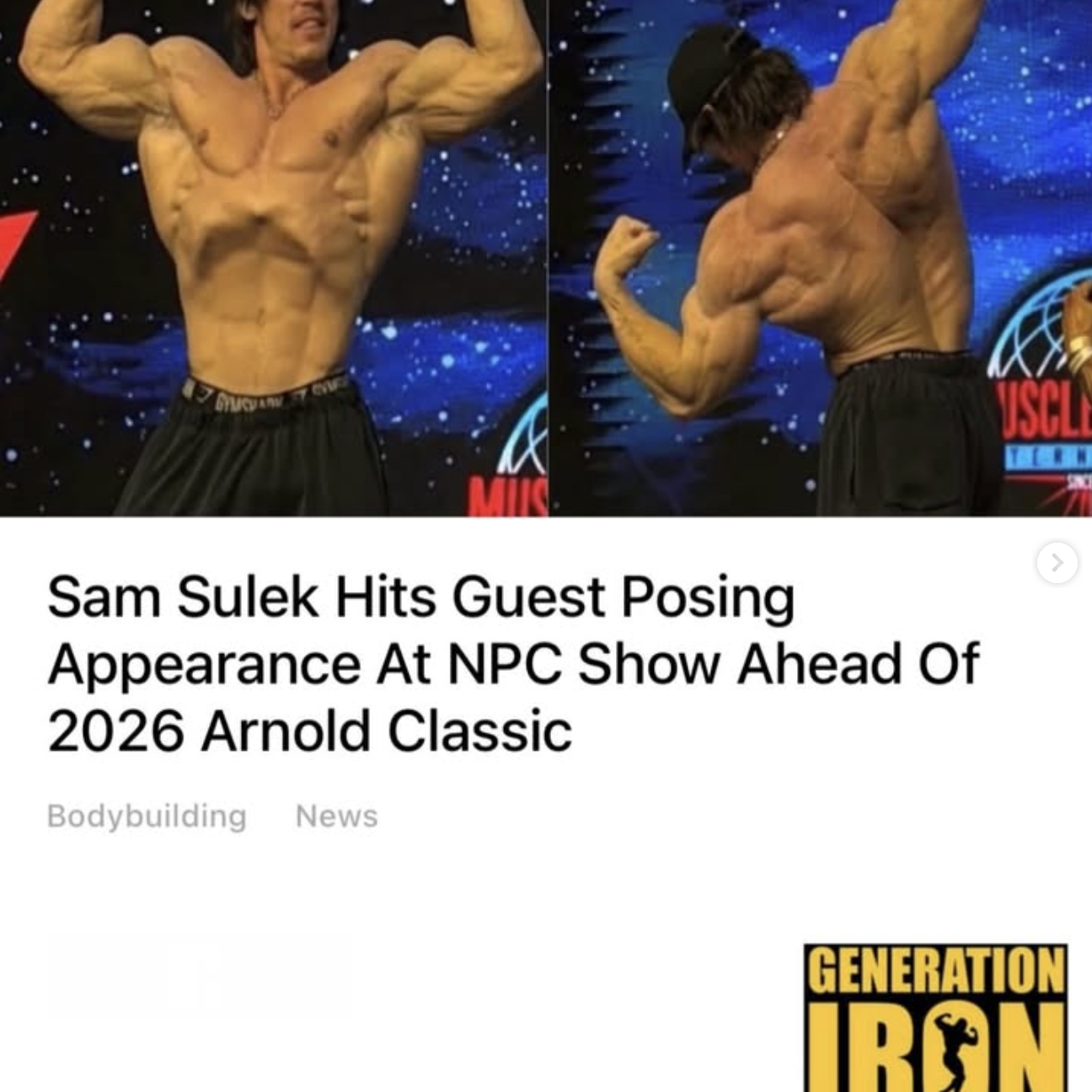 Post from Generation Iron Fitness & Bodybuilding Network