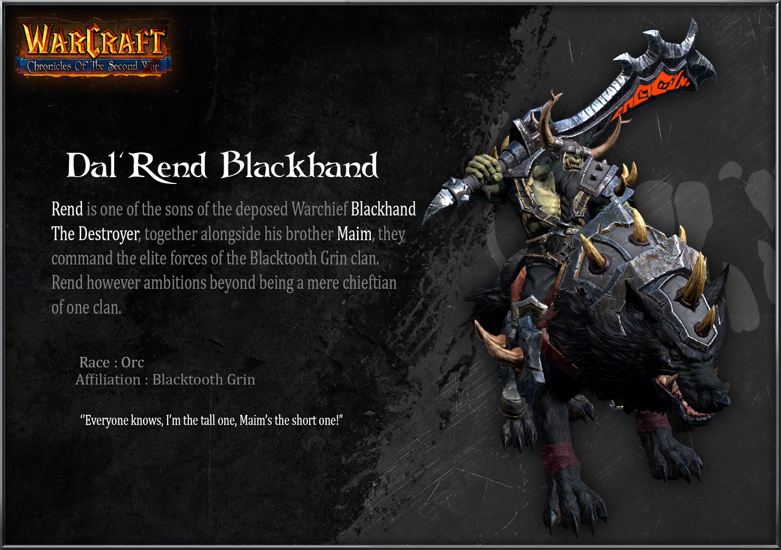 COTSW Dal'Rend Blackhand Minecraft Skin