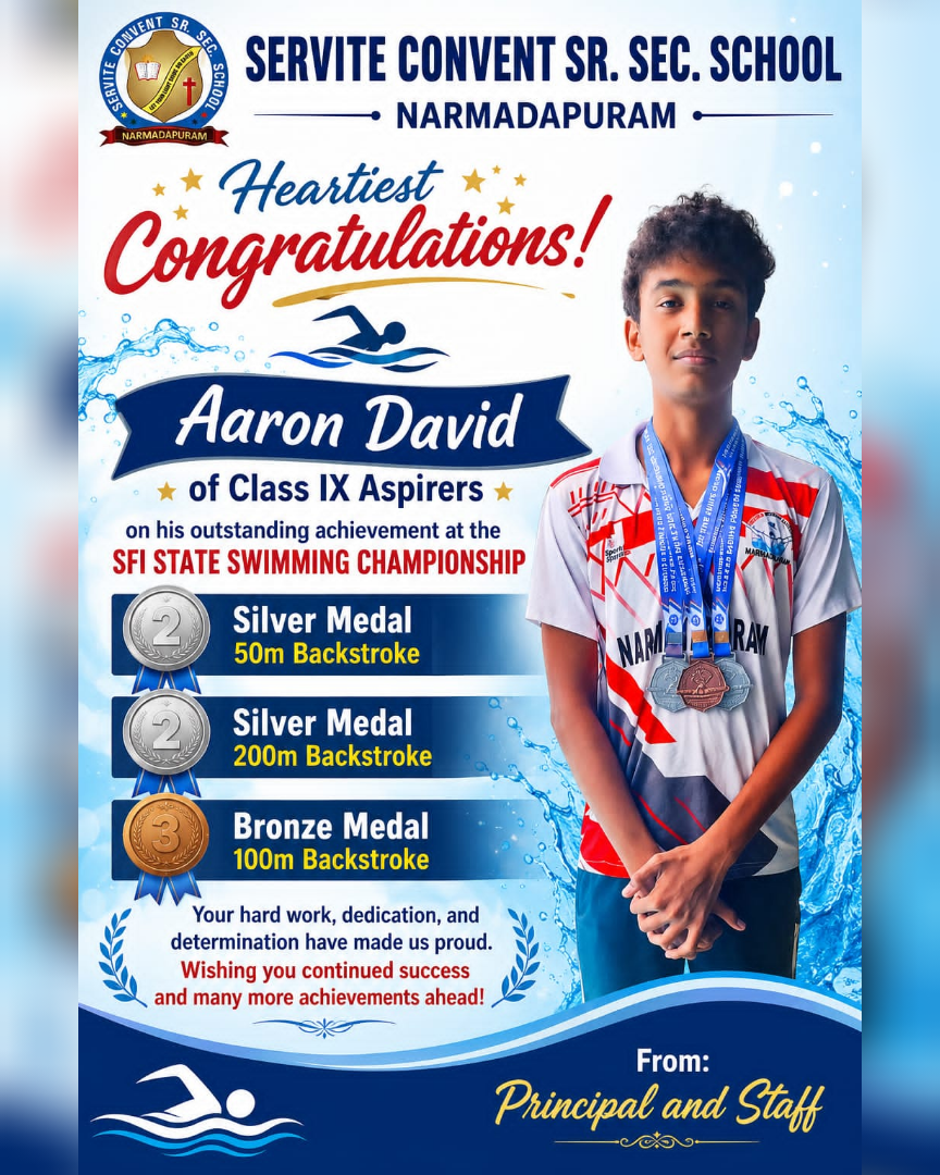 #ServiteConventNarmadapuram #SwimmingChampion #StateSwimmingChampionship #Medali