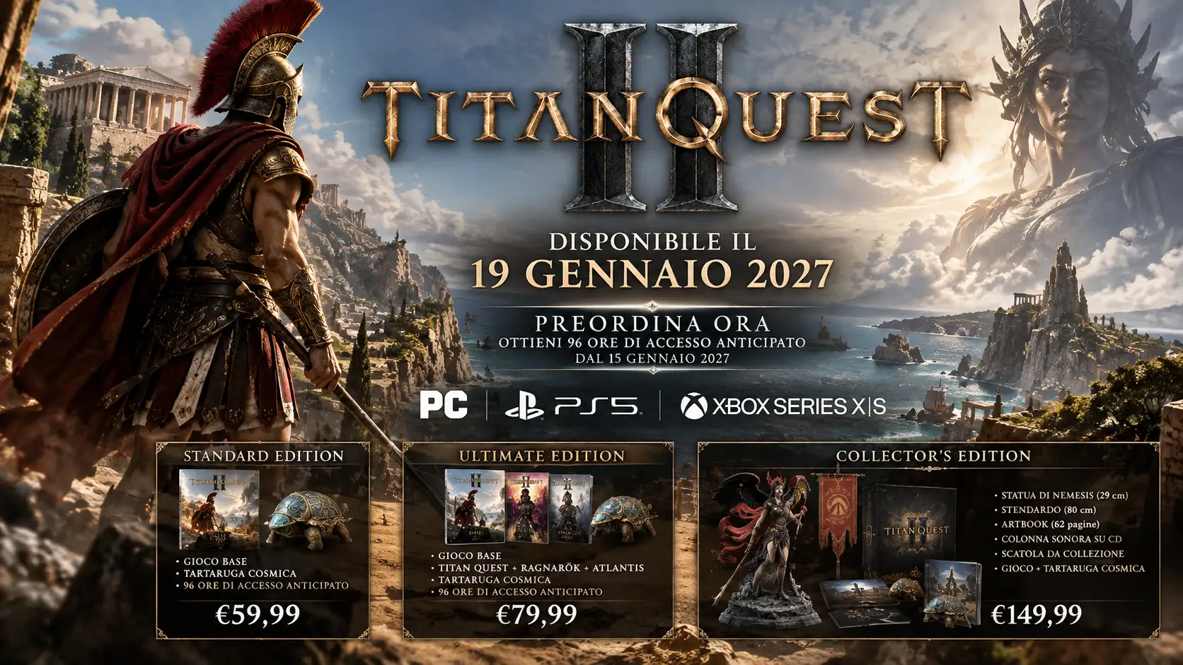 Titan Quest II arriva il 19 gennaio 2027 su PC, PS5 e Xbox Series X|S