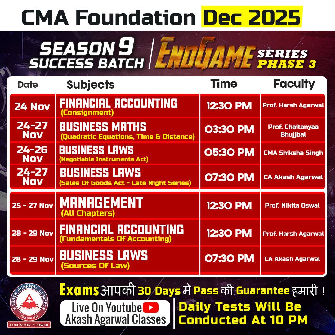 Post from CMA Foundation Akash Agarwal Classes