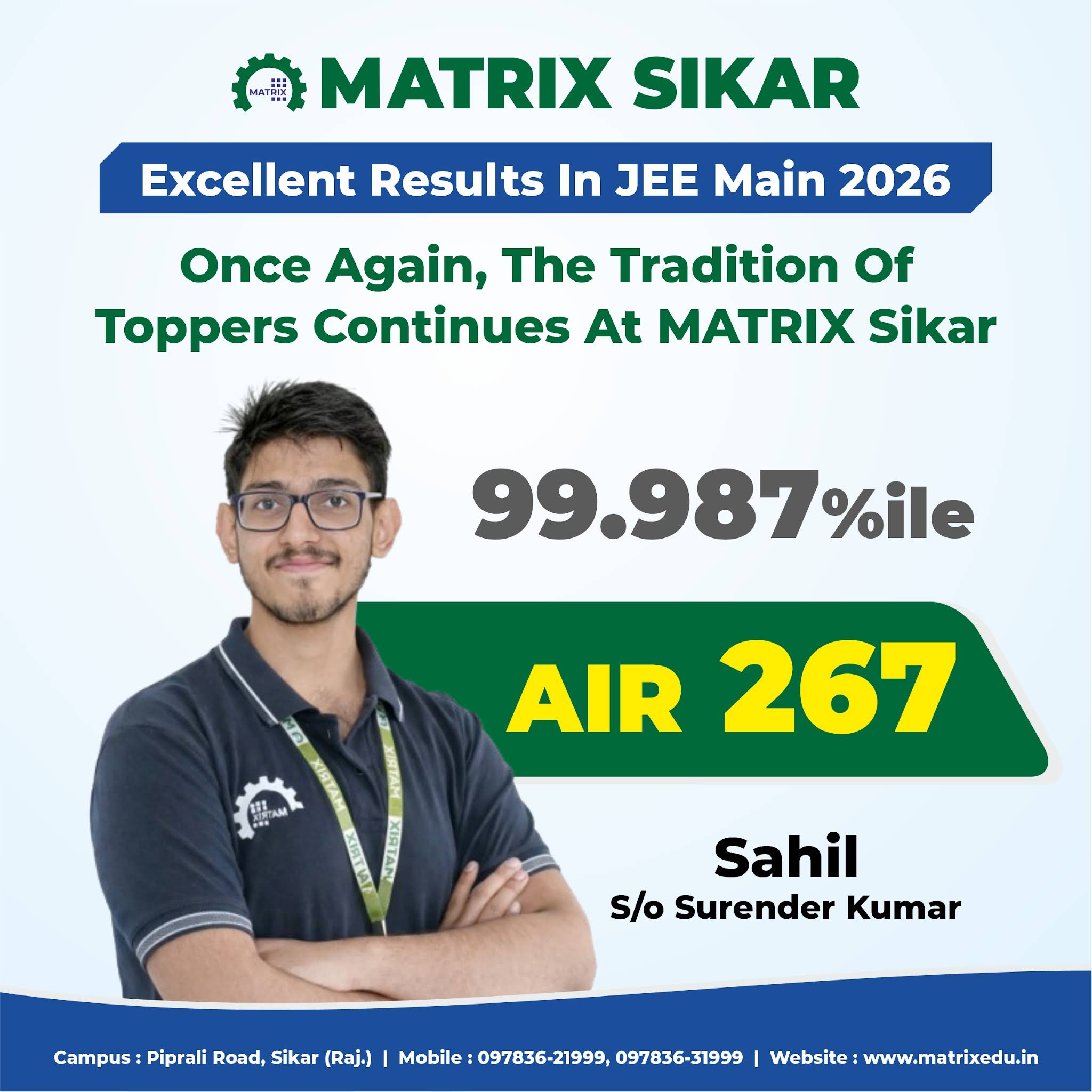 Post from Matrix Sikar : IIT-JEE / NEET Coaching