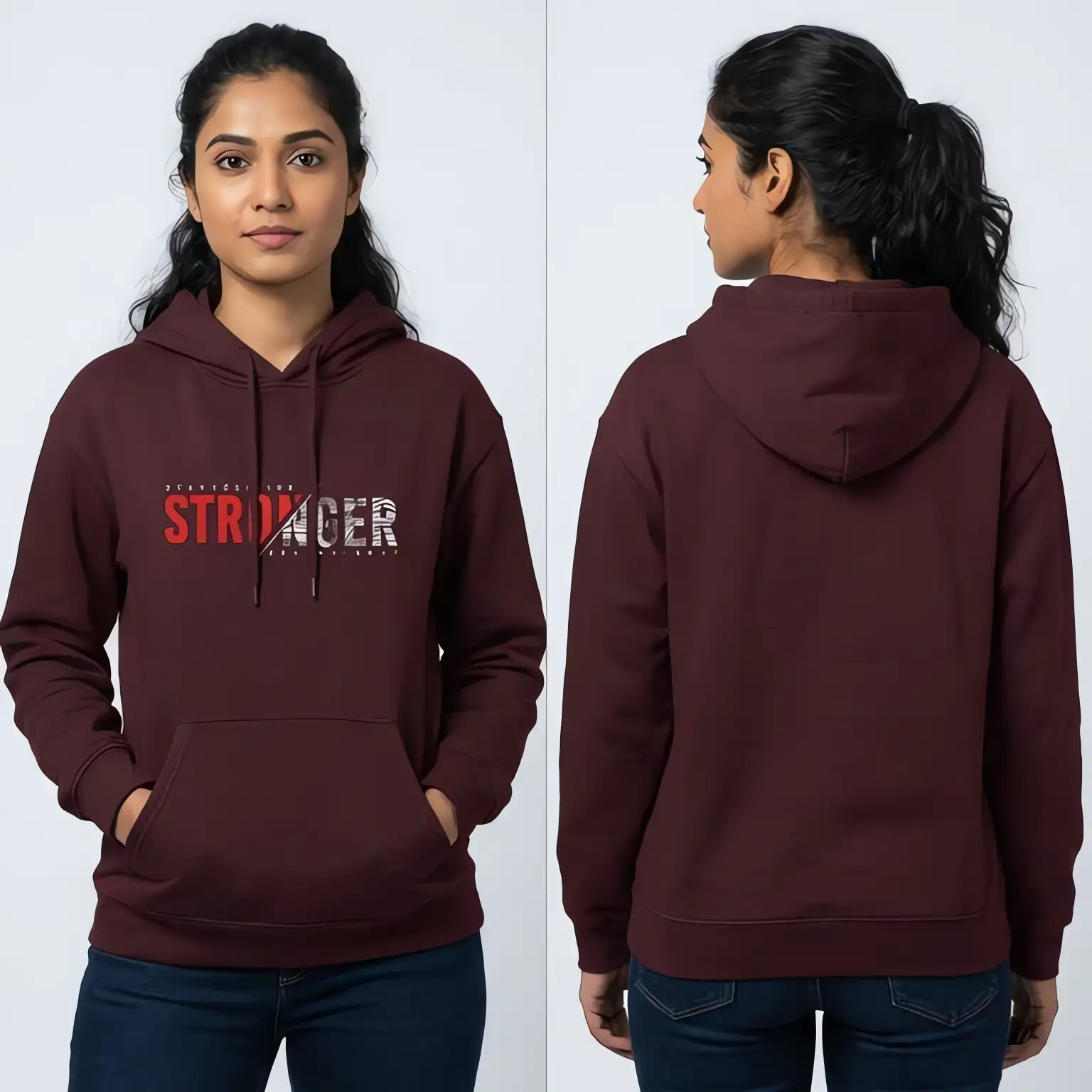 Stronger Graphic Hoodie (Maroon)