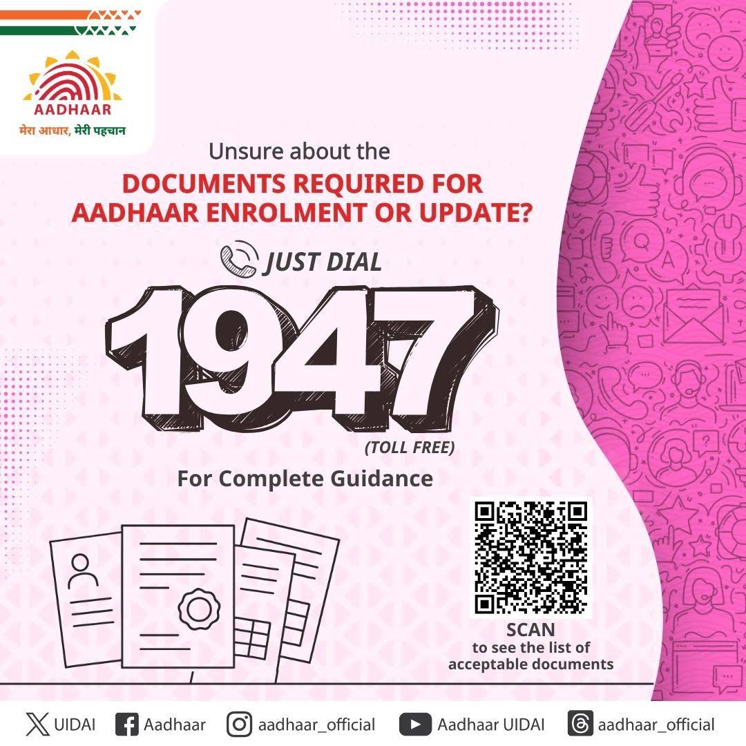 Post from Aadhaar UIDAI