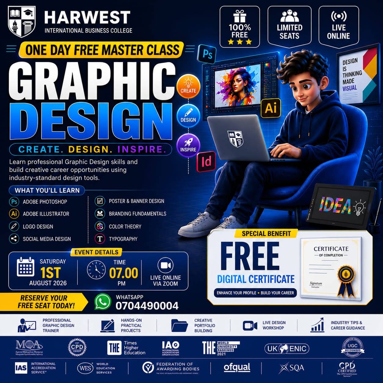 DIPLOMA IN GRAPHIC DESIGNING FREE  WEBINAR LASTDAY