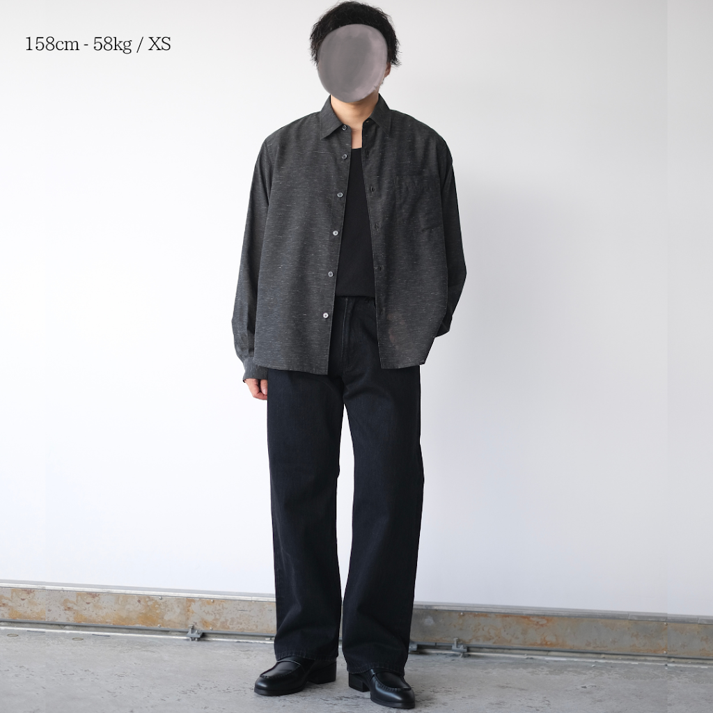 低身長脚長専用ブラックデニム 【商品詳細】 STRAIGHT BLACK SLUB 