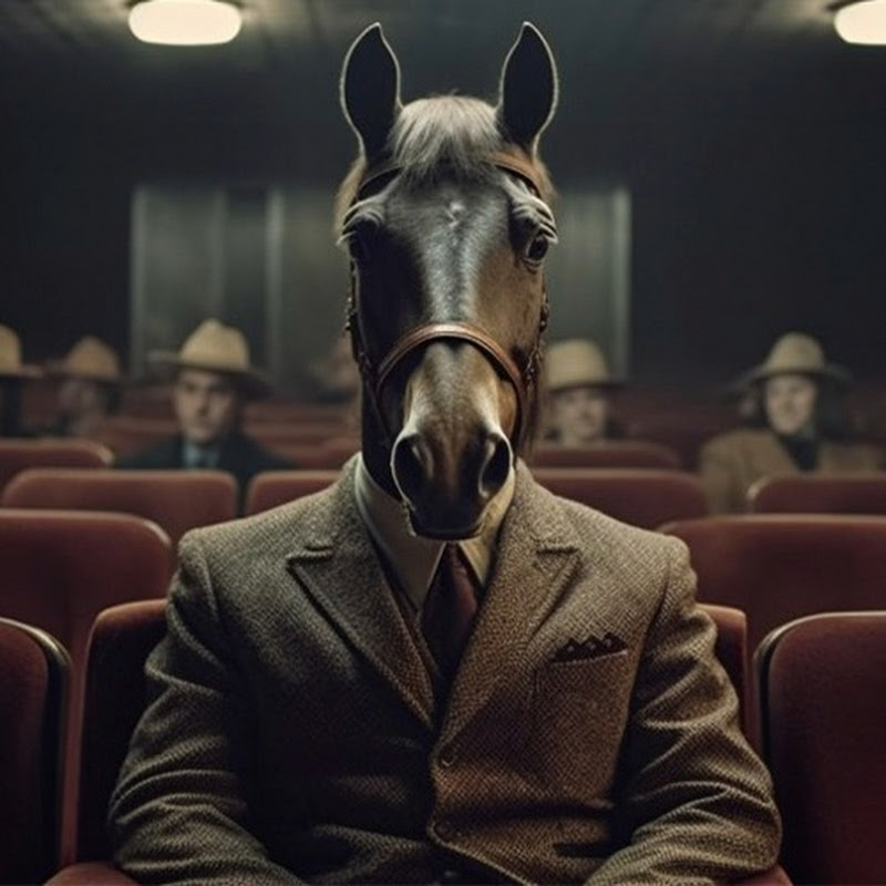 Конь в пальто представляет Logo