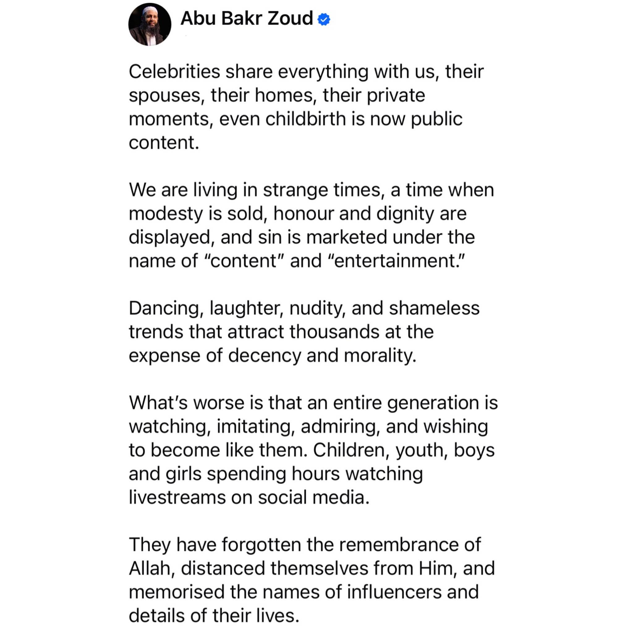 Post from Abu Bakr Zoud