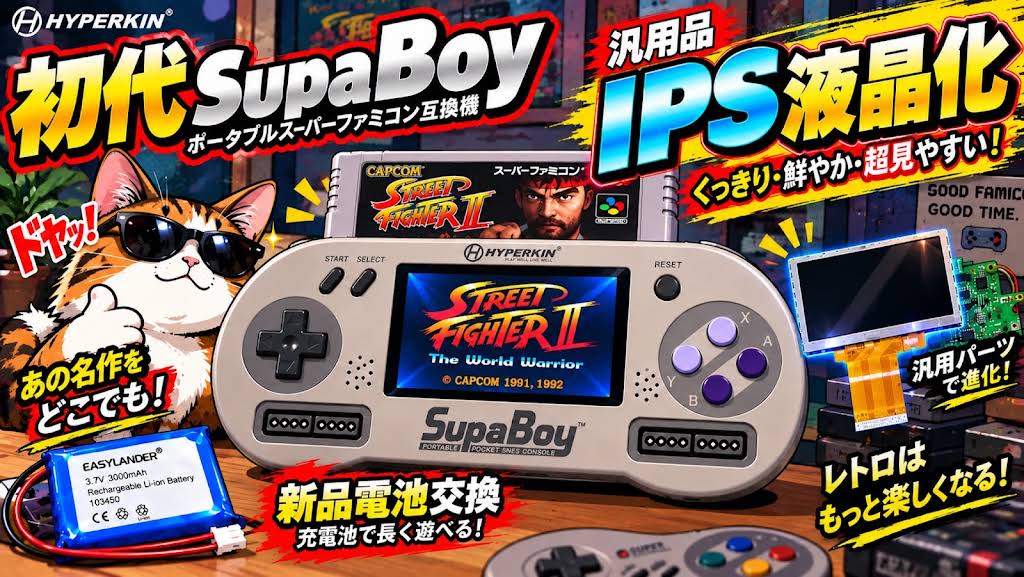 公開しましたよと 【初代SupaBoy復活】汎用品IPS液晶化＆新品