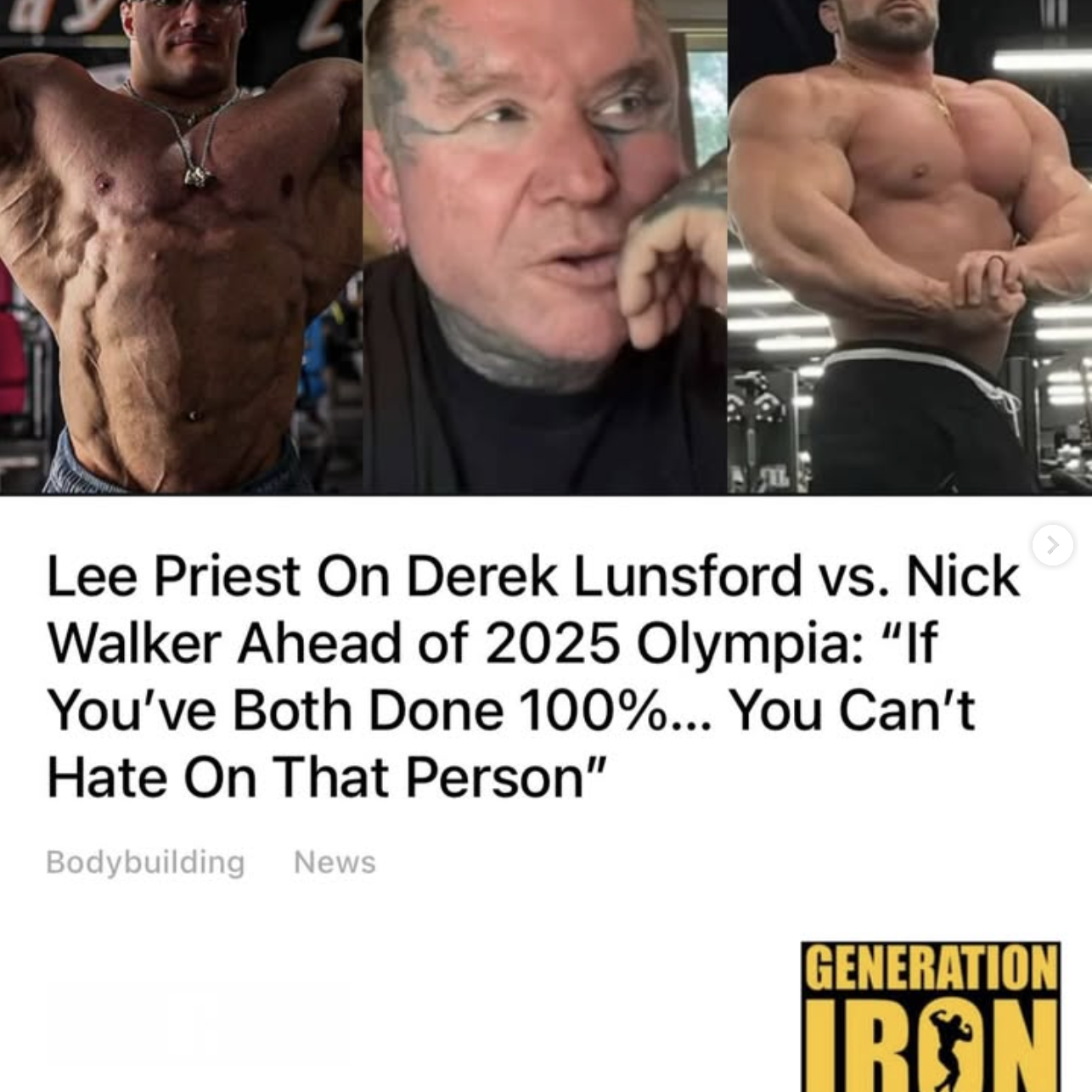 Post from Generation Iron Fitness & Bodybuilding Network