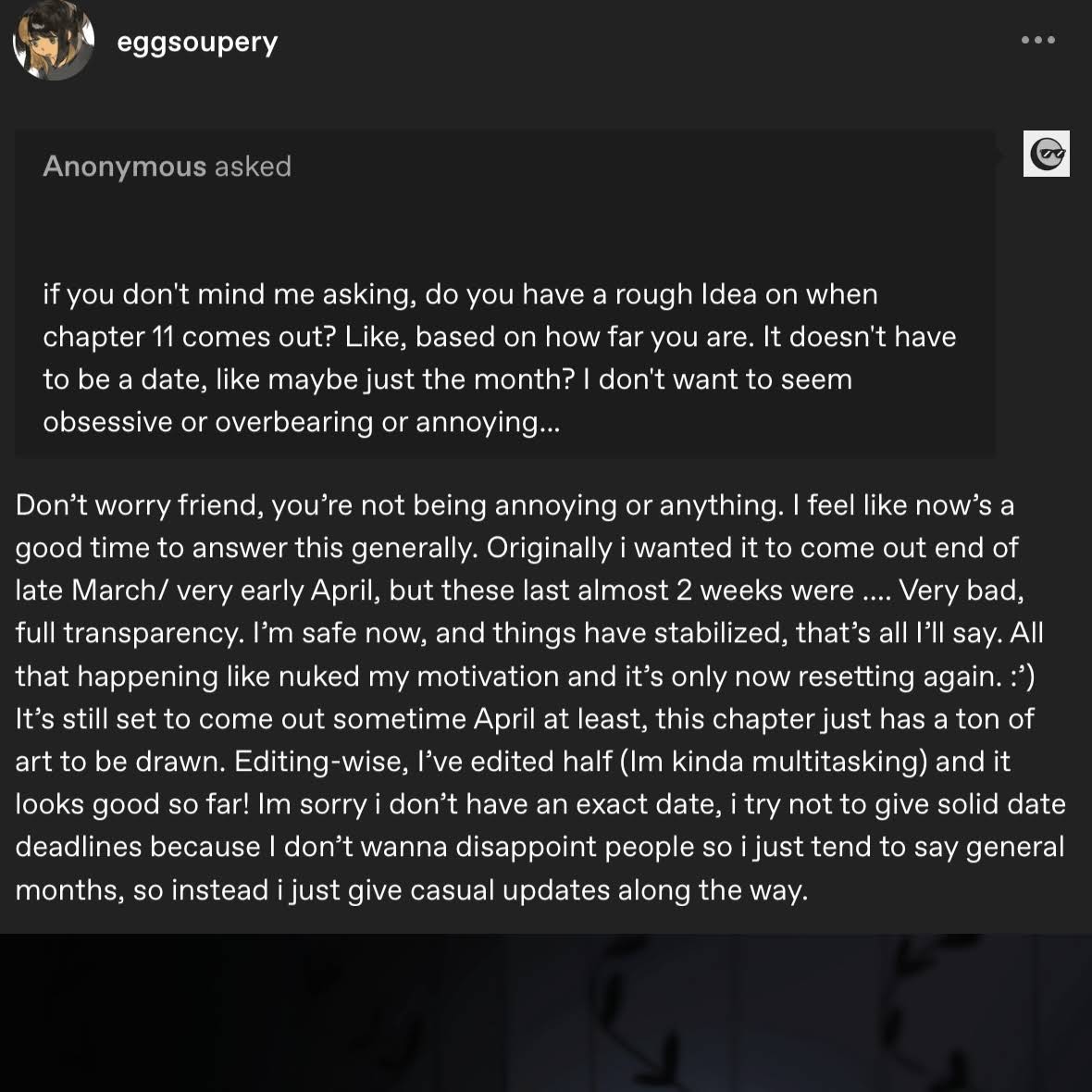 Post from eggsoupery