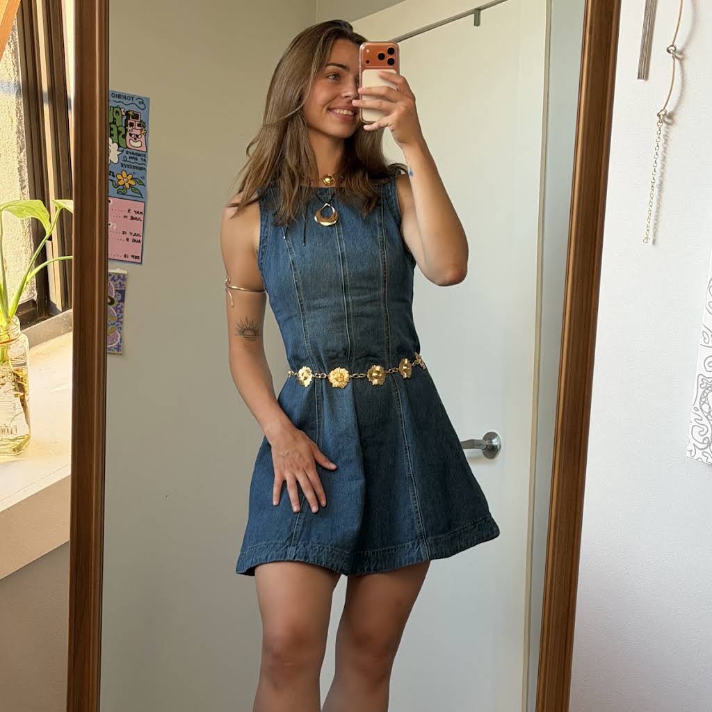 trf denim mirror dress Zara Trf Denim Mini Dress 2025