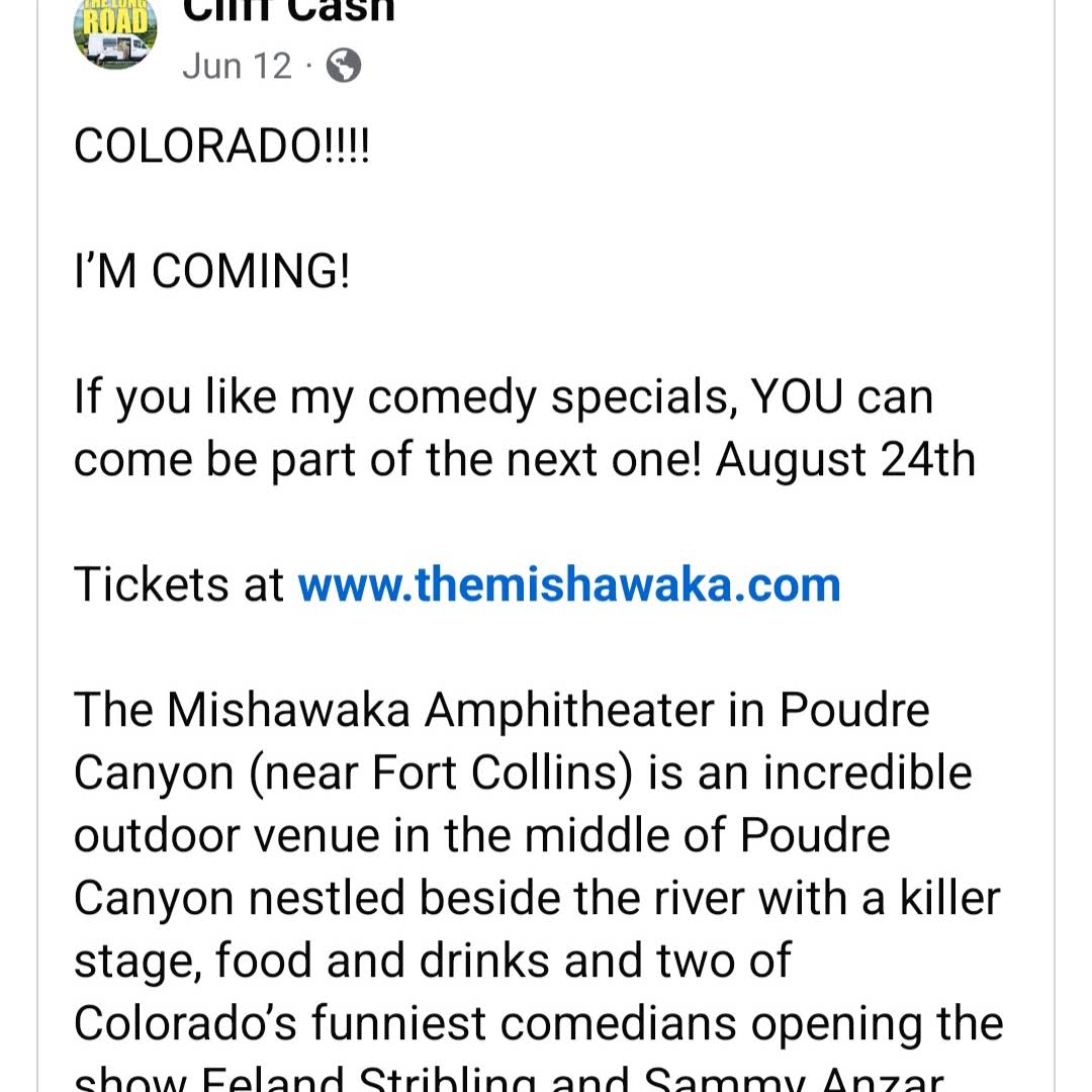 Post from Cliff Cash Comedy