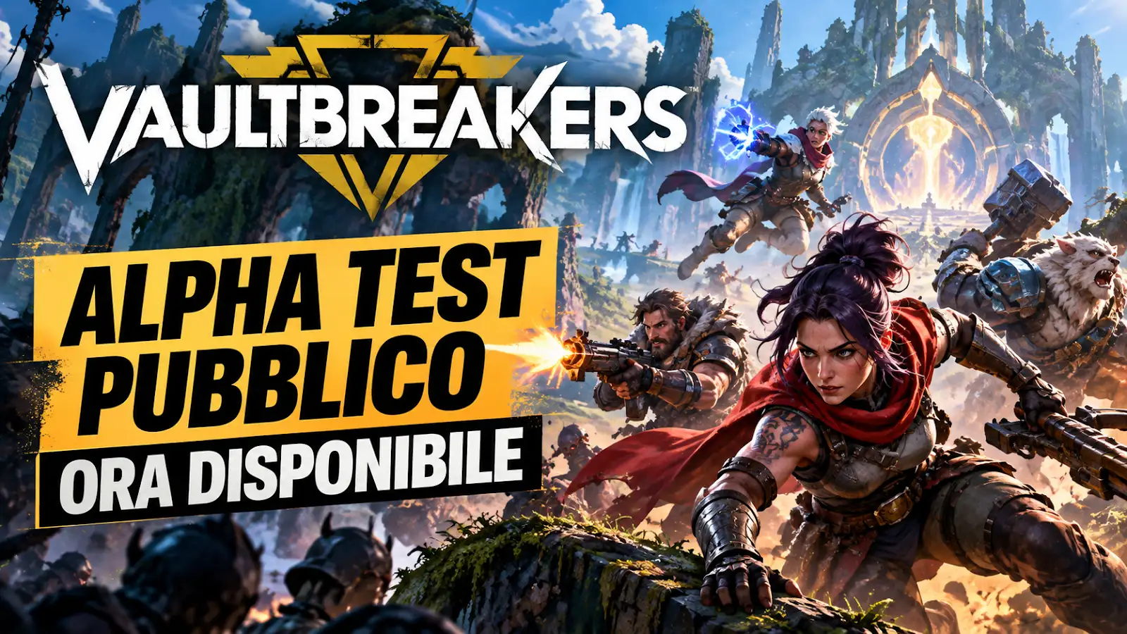 VAULTBREAKERS apre l’alpha test pubblico con modalità PvPvE, cinque personaggi e due mappe