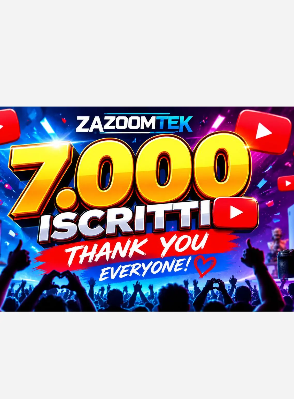 ZAZOOMTEK SUPERA I 7.000 ISCRITTI! THANK YOU, EVERYONE!
