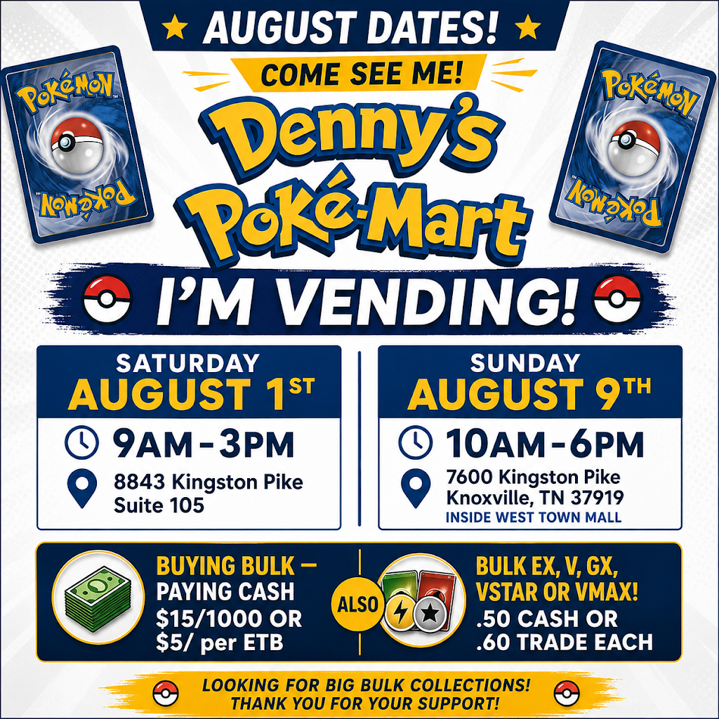 pokemon cards knoxville tn 2025 Dri EN-Destined Rivals Rocket's Mewt  Smokies Post from Denny's PokeMart -
