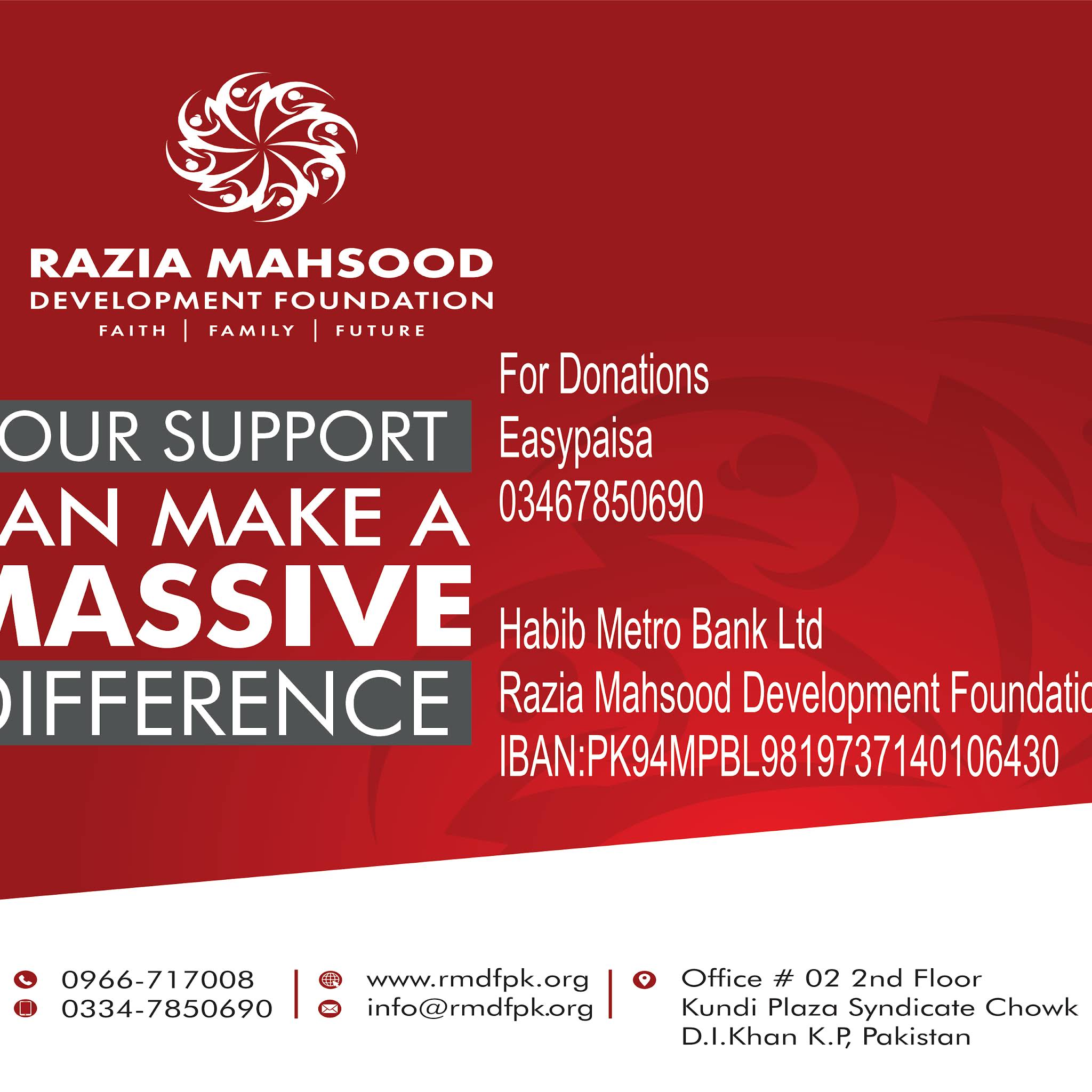 Post from Razia Mahsood Development Foundation (RMDF)