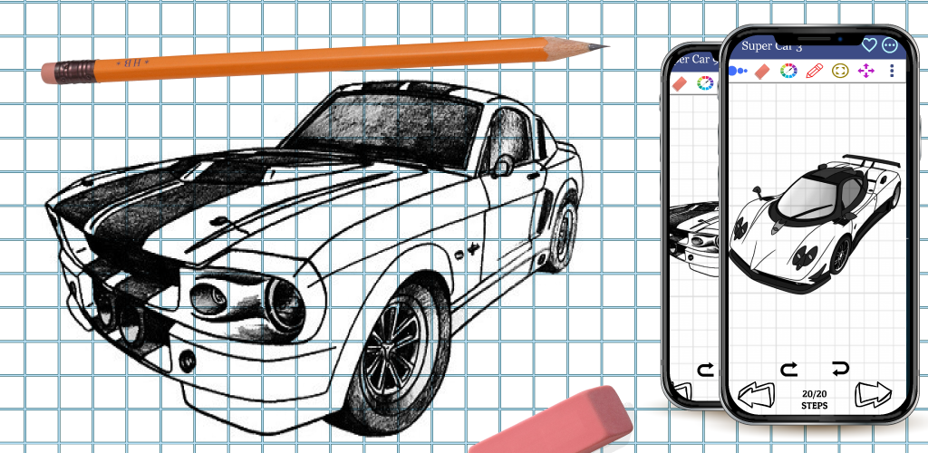 How To Draw Cars Step By Step Car Drawing Lessons APK