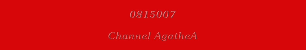 AgatheA0815007 यूट्यूब चैनल अवतार