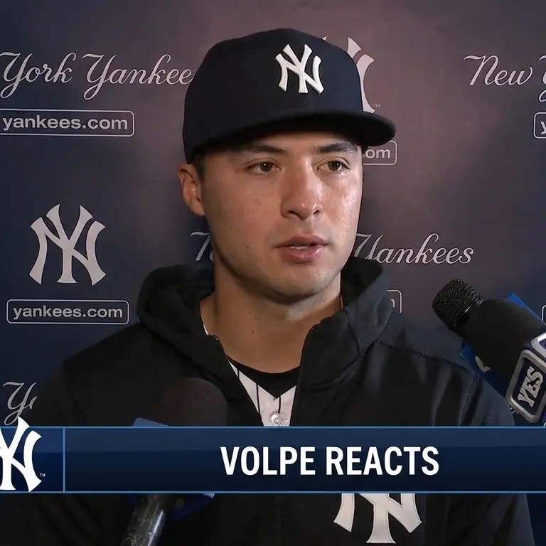 Anthony Volpe speaks after the interference of the fan who annulled his home run against Tampa Bay Rays