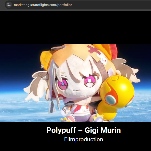 The Gigi space launch got added to the official site portfolio