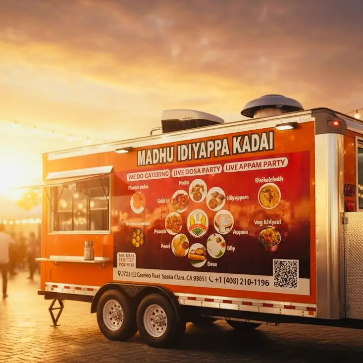 Madhu Idiyappa Kadai food truck serving authentic South Indian cuisine