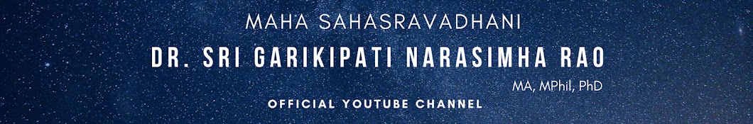 Sri Garikipati Narasimha Rao Official Avatar channel YouTube 