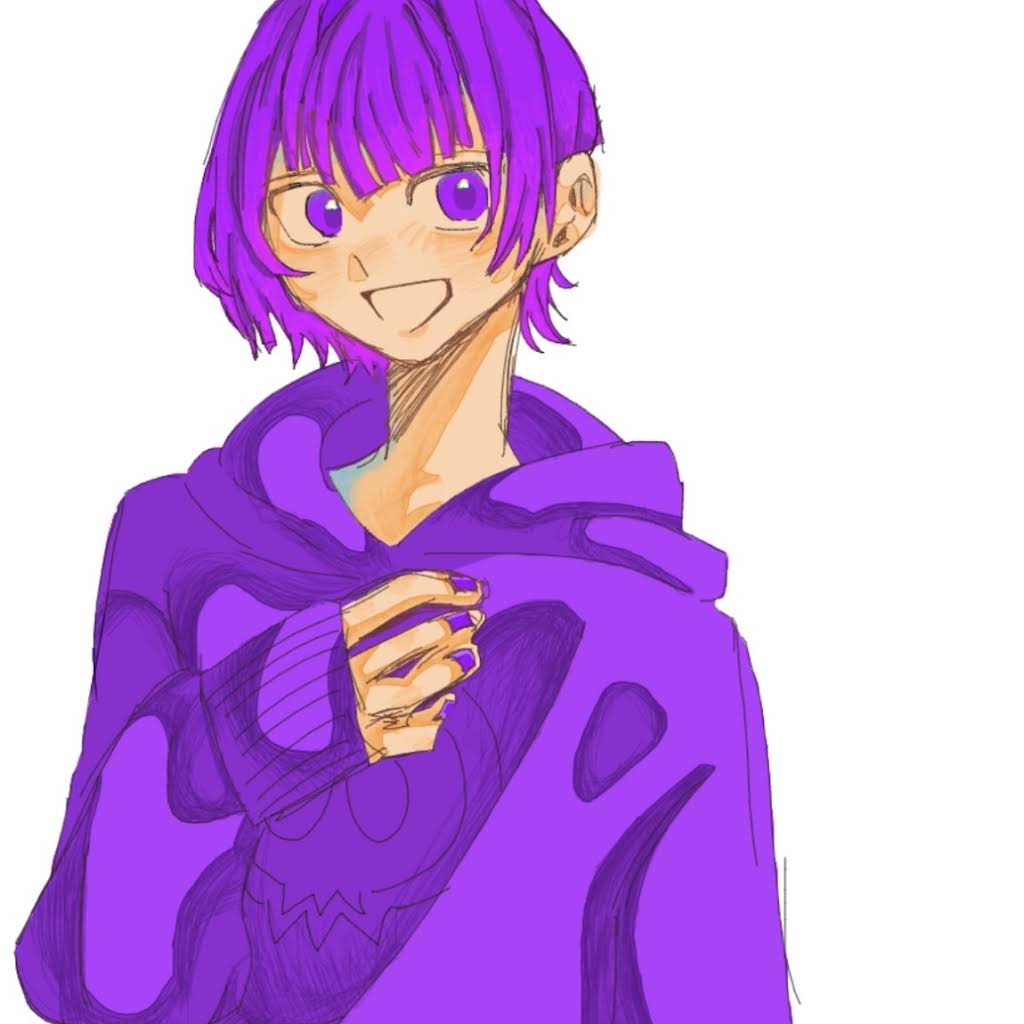 アニメキャラクターイラスト 紫色の服 YouTube