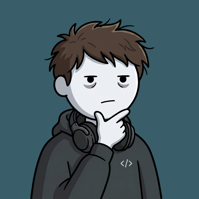 The DevPsyche mascot: a developer in a black hoodie with headphones around his neck
