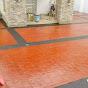 stamp concrete floor logo