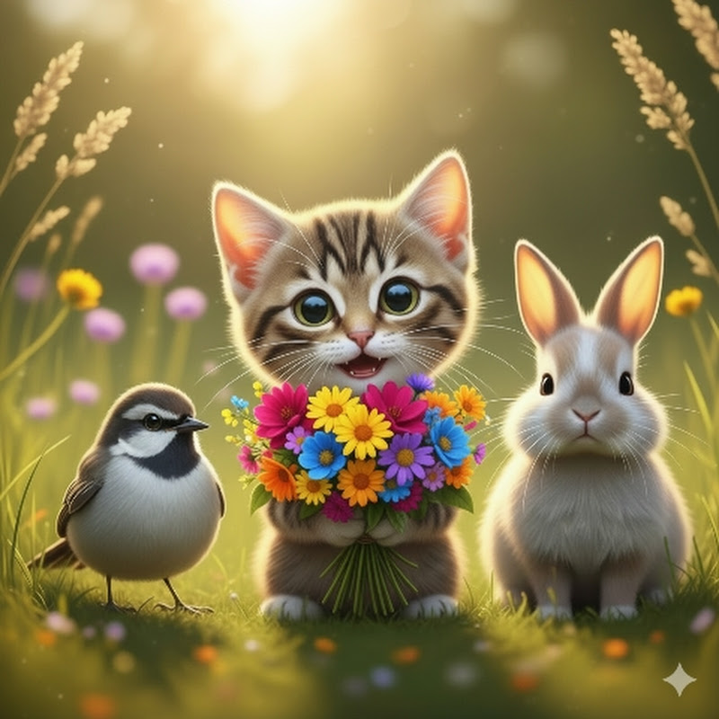 قطة و عصفور وارنب