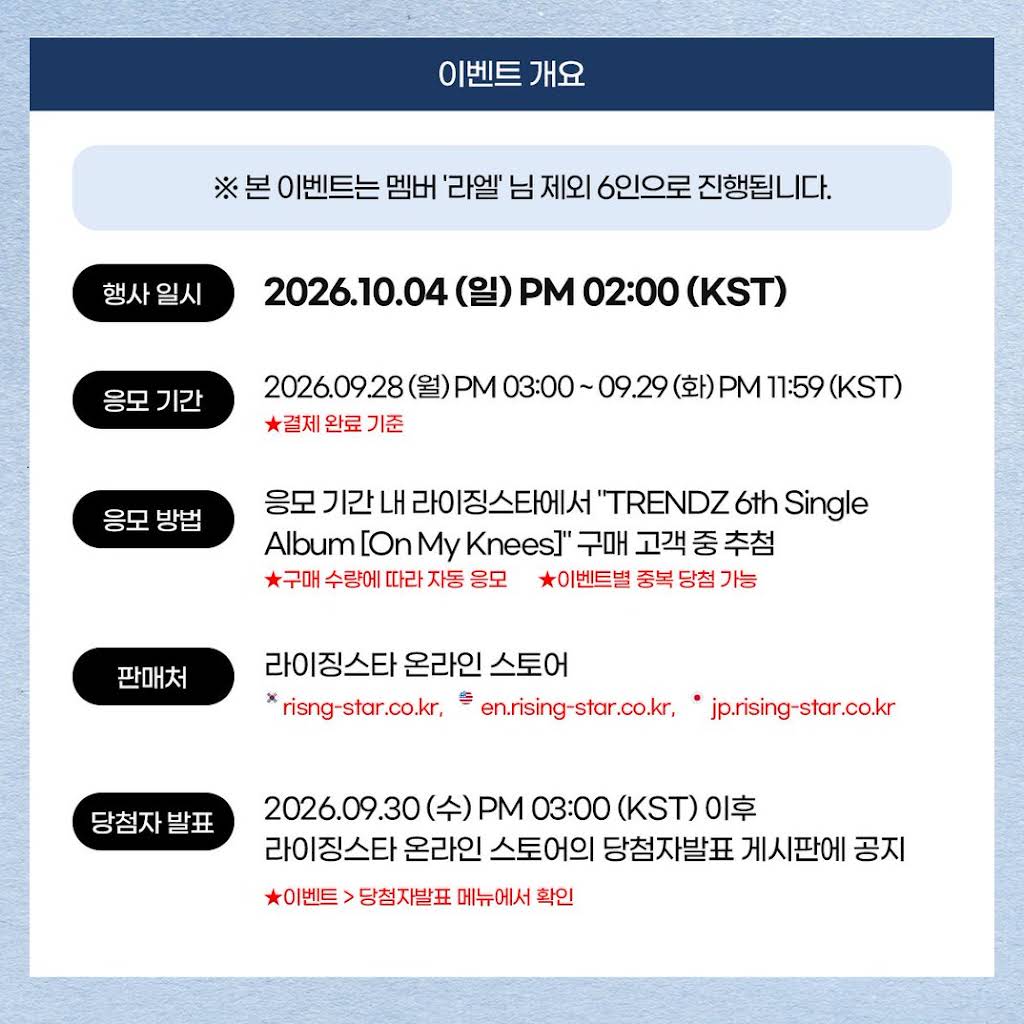 6th Single Album 'On My Knees' Sign Event - Risingstar(라이징스타